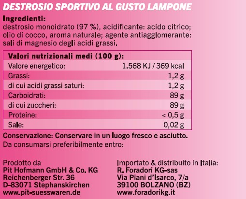 Active Pit destrosio per sportivi LAMPONE 200 pezzi